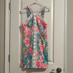 Lilly Pulitzer Pink and Green Floral Mini Dress